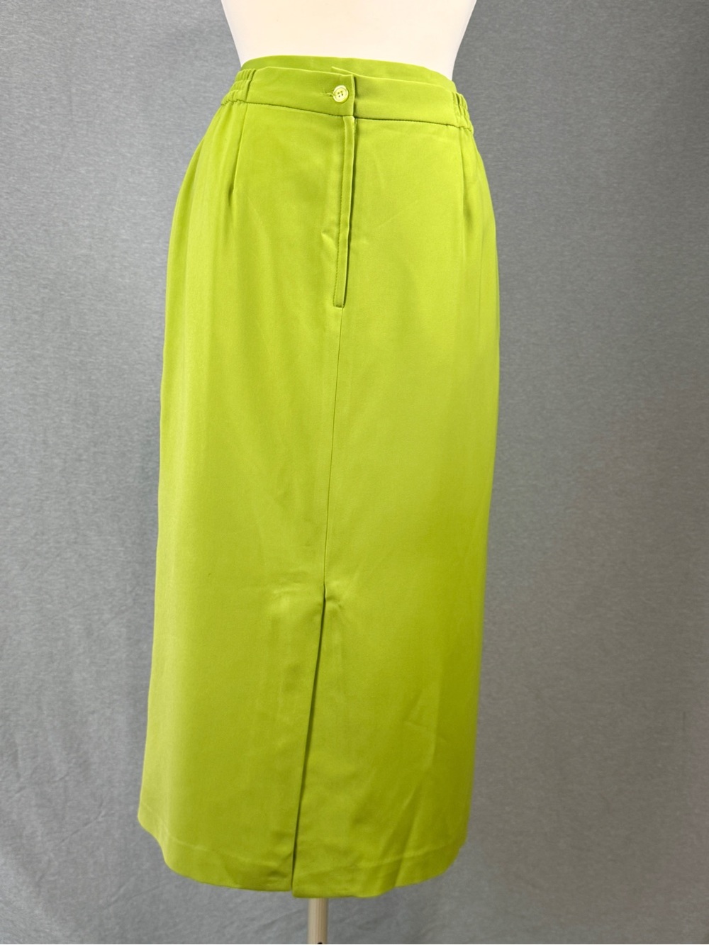 Vintage Psalm: CIV Lime Green Maximalist Skirt Set Sz 16 Faux Fur Statement Suit - Picture 10 of 14